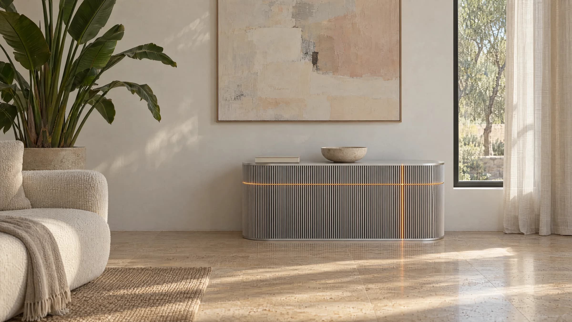 Wick Ultra in silver in a gallery-like living room