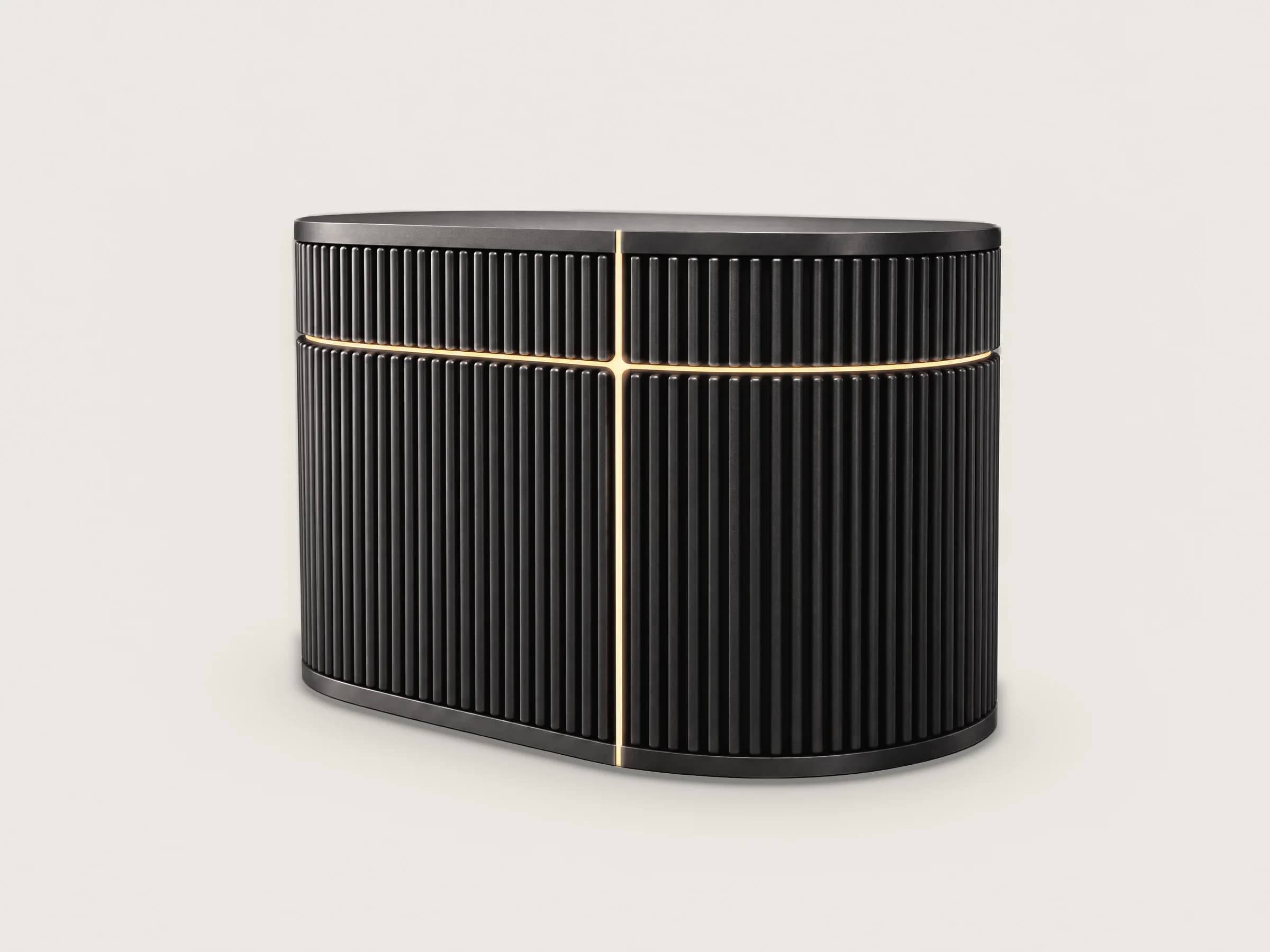 Wick in graphite, seen from the front and one end
